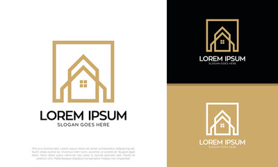 Real Estate Logo. Luxury Logo. Construction Architecture Building Logo Design Template Element