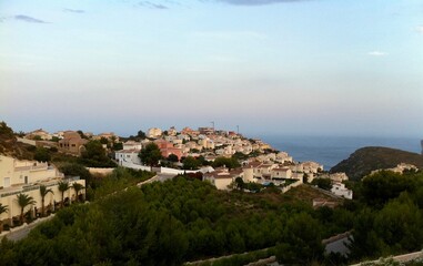 areial view of the village on the hill be the sea