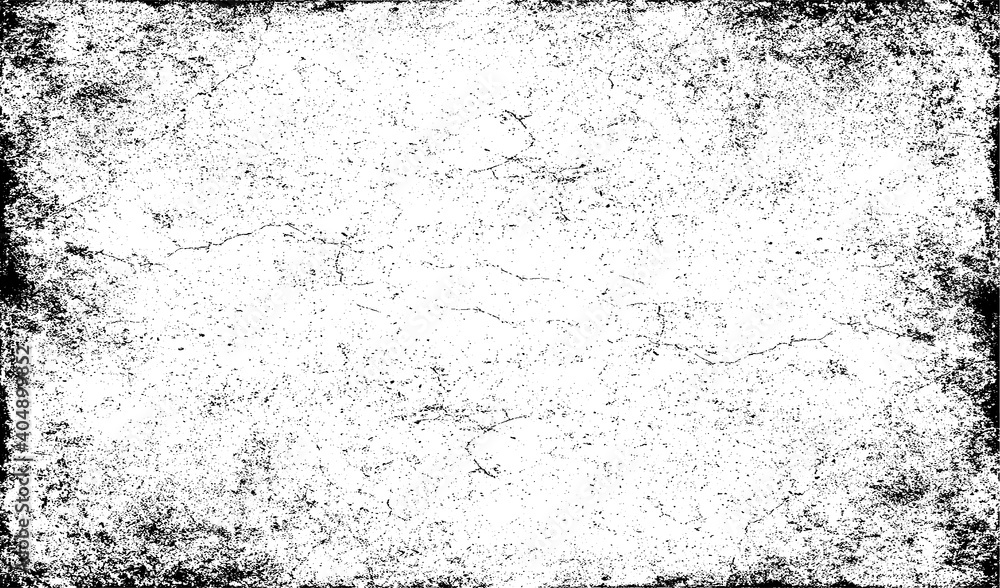 Wall mural scratched frame. grunge urban background texture vector. dust overlay. distressed grainy grungy fram - Wall murals