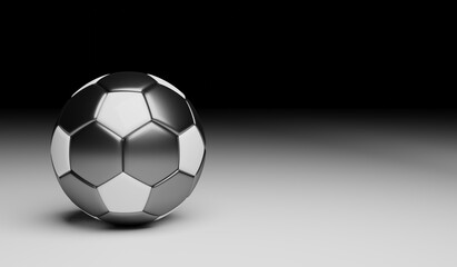 Fototapeta na wymiar soccer ball black and white game background 3d render