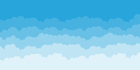 Heaven vector. Clouds on blue sky background. Abstract illustration