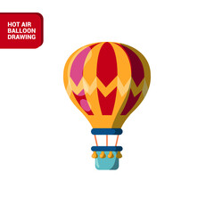 Vector image. Drawing of an air balloon. Funny image for children.