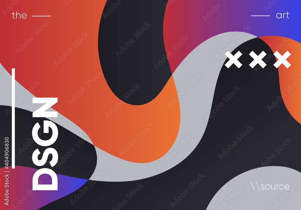 Poster wavy gradient shapes composition. eps10 vector.