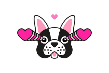 French bulldog fall in love meme sticker