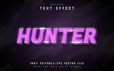 Fototapeta premium Hunter text effect with purple gradient