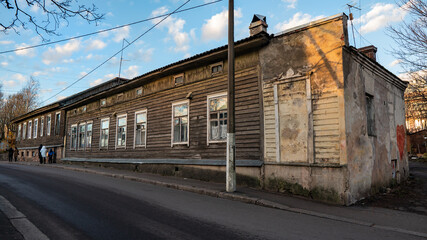 Fototapeta premium Vyborg. City landscape. View of old buildings
