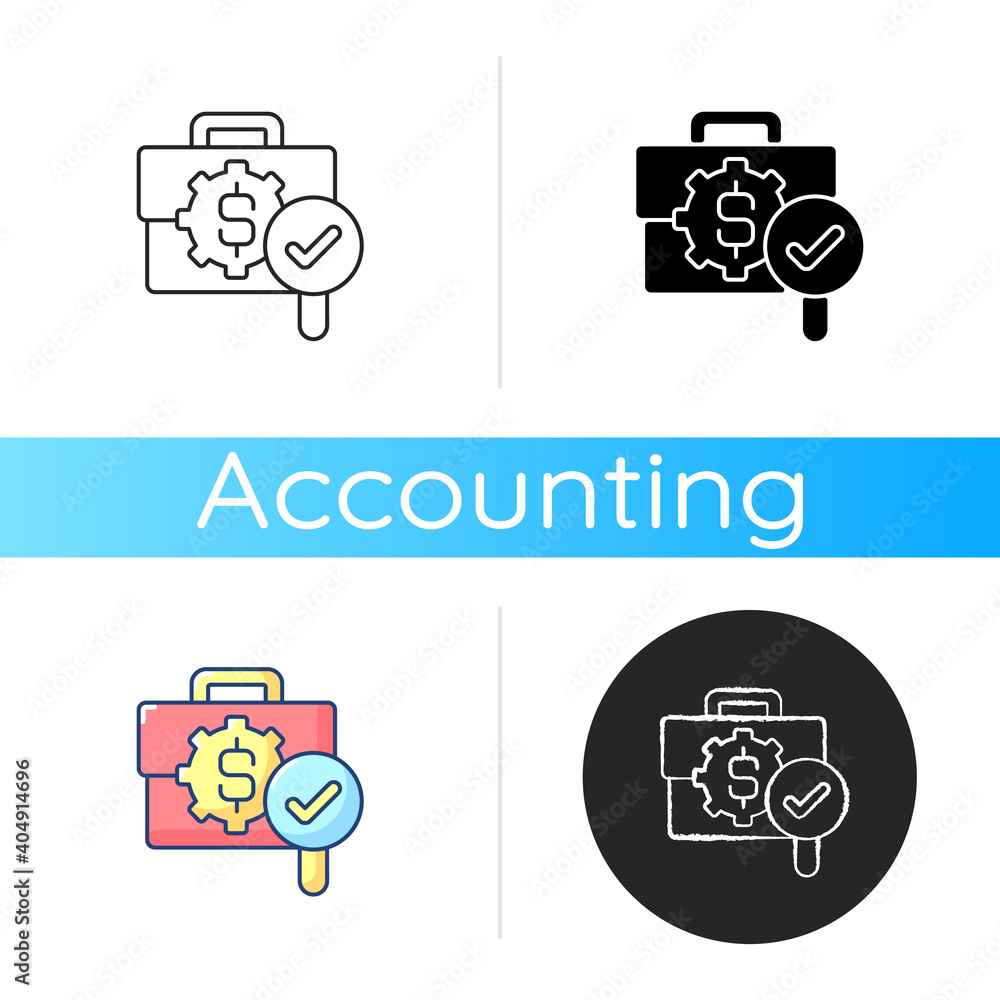 Poster business controlling icon. managing different process in company. changing procedures in business. s