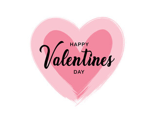 Happy Valentine's day lettering pattern on pink heart. Happy Valentine's day pink heart pattern card. 