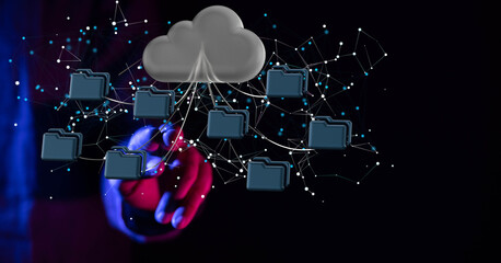 data cloud digital 3d computer