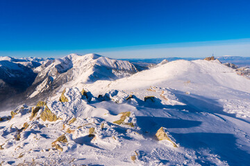 Obraz premium Tatra mountains in snowy winter time, Kasprowy Wierch, Poland