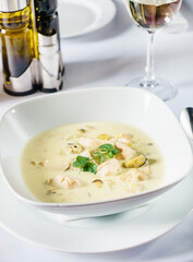 fish soup in the restaurant