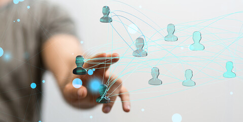Social Networking illustration team group digital