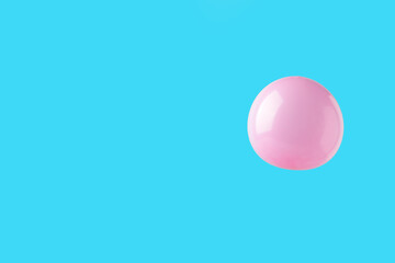 Pink pastel baloon on pink background. Minimalism