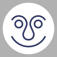 Smiling face icon or avatar. Vector illustration