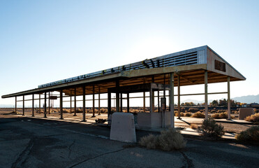 Old abandoned truck weigh station and scale