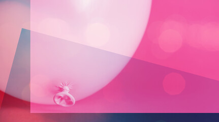 Abstract pink bokeh over balloon for valentine's day holiday banner.