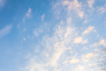 Beautiful blue sky with small clouds