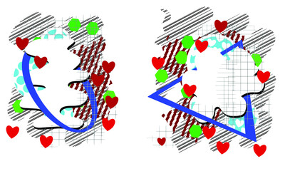 Abstract modern speech bubble liquid shape fluid design geometric shapes and line patterns composition set. Modern eps10 vector illustration template isolated on white background.