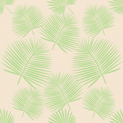 Exotic, tropical seamless pattern with palm branches. Vector.