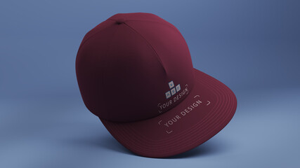 Cotton Red Cap on a black background, font view