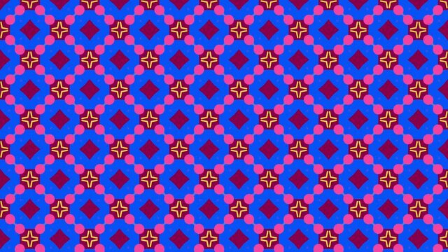 Colorful animated background with abstract shapes and lines pattern. kaleidoscope effect