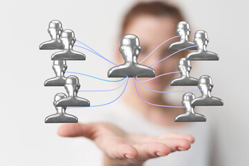 hierarchy connection team group 3d