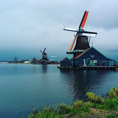 dutch windmill in the country