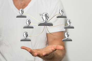 hierarchy connection team group 3d