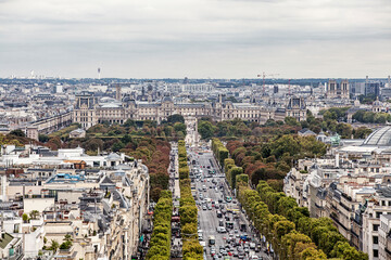 Fototapeta premium Paris. Aerial view of the capitals of France.