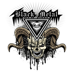 Gothic sign with skull, grunge vintage design t shirts
