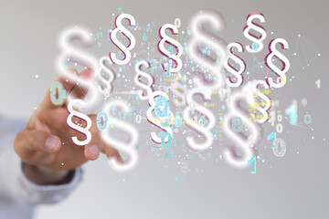 3D rendering digital paragraph law symbol