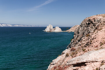Fototapeta premium Cape Burkhan or Shamanka Rock on Lake Baikal