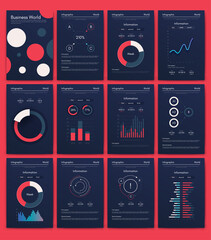 Modern infographic vector elements for business brochures. Use in website, corporate brochure, advertising and marketing..