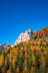 Panoramic view of magical nature in Dolomites at the national pa
