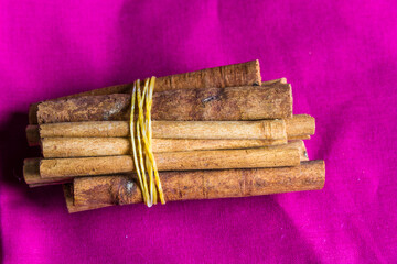 Tied bundle of cinnamon sticks