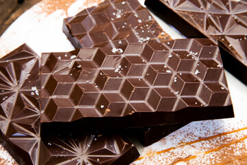 Dark chocolate bars, delicious homemade chocolate