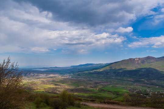 Achajur village with its surroundings and Aghstev reservoir, Armenia-azerbaydjan state border © vahanabrahamyan