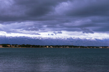 Snowy peaks of Velebit mountains, Croatia