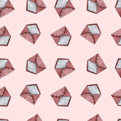Watercolor seamless pattern on Valentine's day. Cute pattern for gift, postcard, digital paper