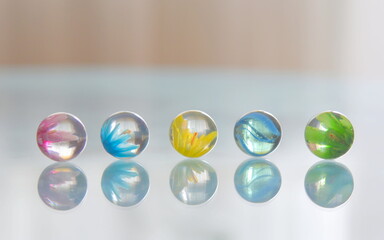 marbles on a white background