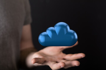 Cloud computing concept.Abstract cloud connection technology background.