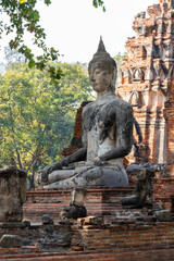 Obraz premium Bouddha d'un temple à Ayutthaya, Thaïlande