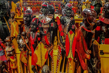 traditional African masks and handmade figurines from the Masai village at the gift shop.
