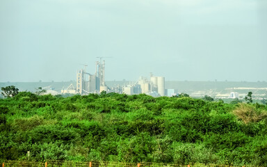 cement industry surrounded by vegetation in the African country of Senegal