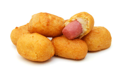 Organic CornDog on white background 