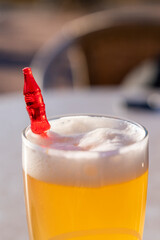 Refreshment with a red steering thing