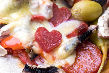 heart shaped salami