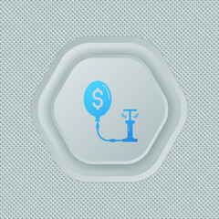 Inflation money flat sign. Single flat icon on white background. button on white