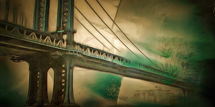 Manhattan bridge painting © rolffimages