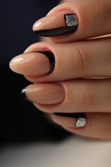 fashion manicure of nails on a beautiful background